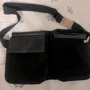 Gucci Black Monogram GG Belt Bag Fanny Pack Waist Bag